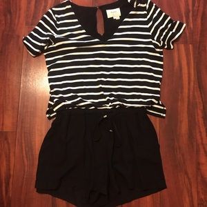 Anthropologie Black and White Romper